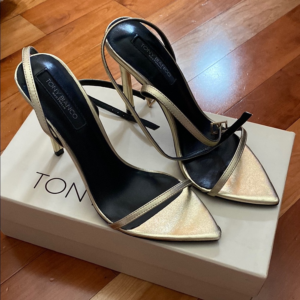 Tony Bianco Metallic Gold Stiletto Heels